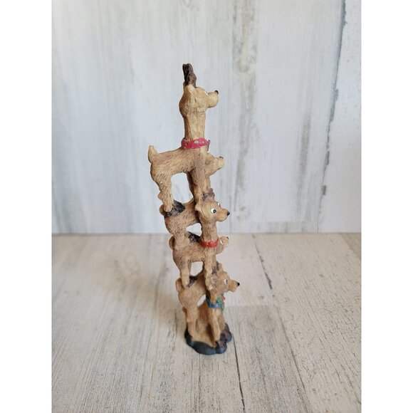 Vintage unique reindeer totem stack Xmas home decor accessory - Picture 3 of 6